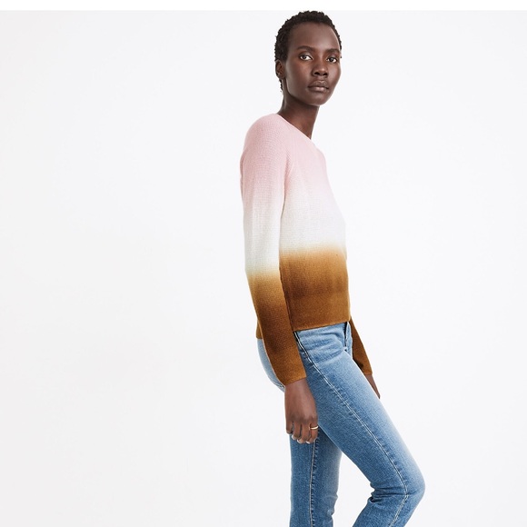 Madewell Dip-Dye Cashmere Shrunken Sweatshirt Size L - Picture 3 of 6